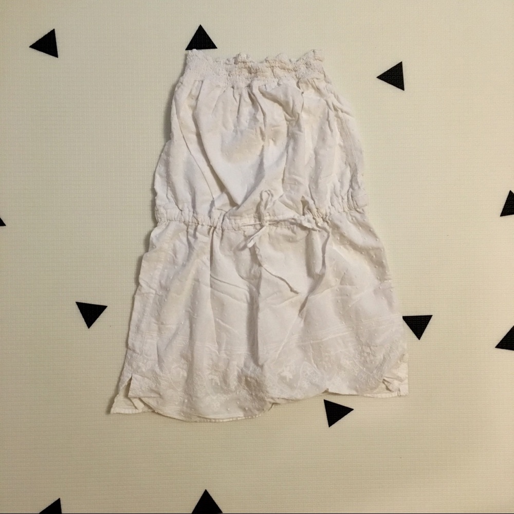 Strapless white beach dress
